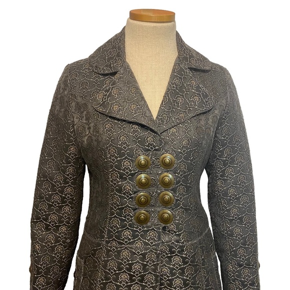 Y2K Vintage THE PEOPLE HAVE SPOKEN Steampunk Brocade Waistcoat Coat 90s Y2K S - Picture 4 of 16